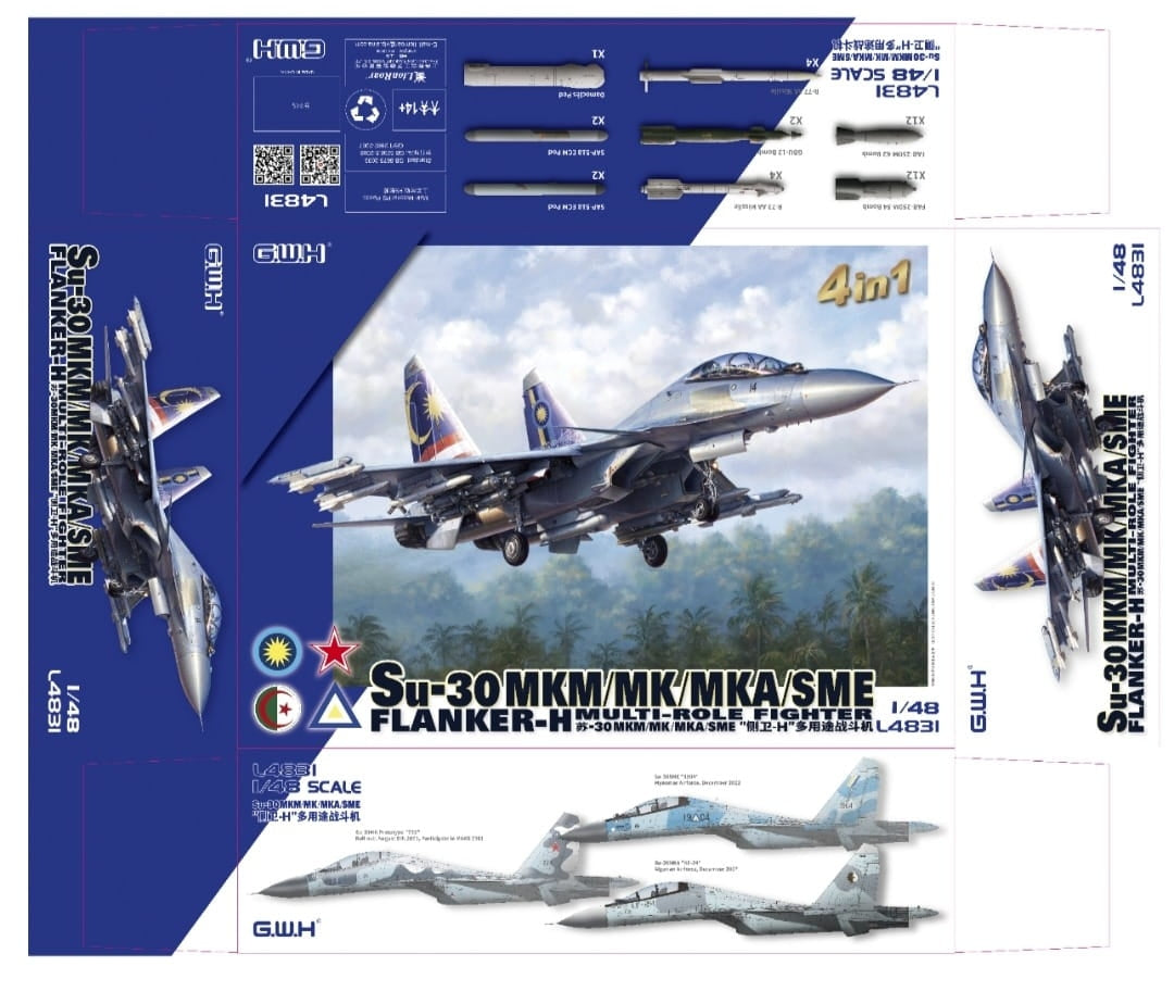 Great Wall Hobby L4831 Su-30 MKM / MK / MKA / SME &amp;#39;Flanker H&amp;#39; Multirole Fighter 4 In 1 1/48 – zdjęcie 2