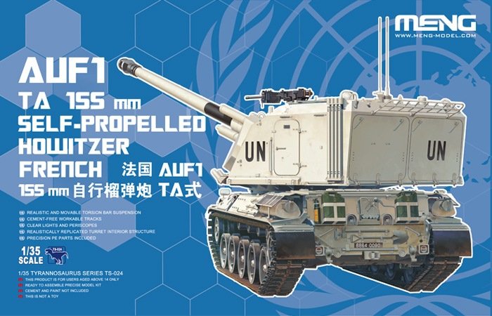Obusier automoteur Meng modèle TS-024 AUF1 TA 155 mm français