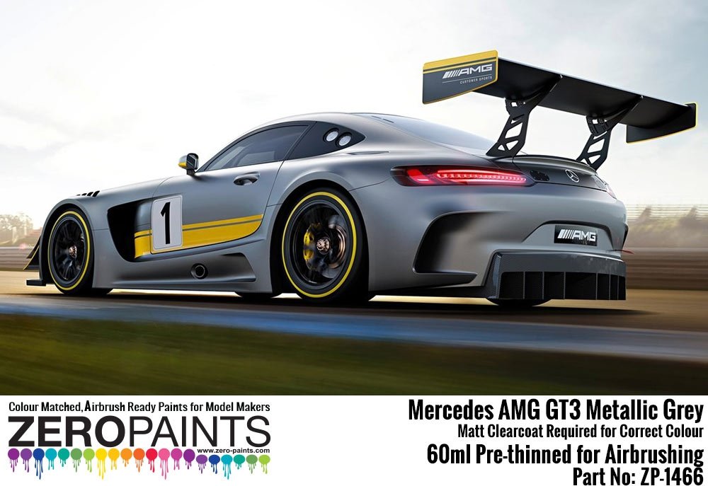 Peinture Zero Paints ZP-1466 Mercedes AMG GT3 Gris métallisé (mat) 60 ml – Bild 3