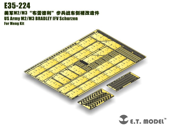 ET modèle E35-224 US Army M2/M3 BRADLEY IFV Schurzen (pour Kit Meng) (1/35)