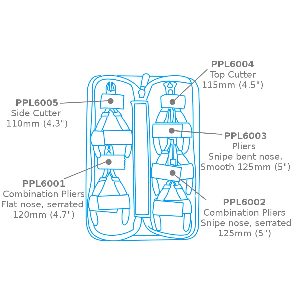 Ensemble de 5 mini-pinces Modelcraft PPL6000 dans un étui zippé – immagine 2