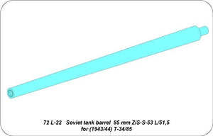 Canon Aber 72L-22 de 85 mm ZiS-S-53 L/51,5 pour chars T-34/85 de 1943/44 / Canon de char soviétique de 85 mm ZIS-S-53 L/51,5 pour (1943-44) T-34/85 1/72  – Bild 3