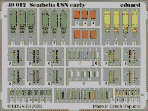 Ceintures de sécurité Eduard 49012 USN début 1/48