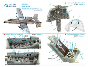 Intérieur imprimé en 3D et coloré sur papier décalcomanie Quinta Studio QD48361 A-10C (Hobby Boss) 1/48 – Bild 7