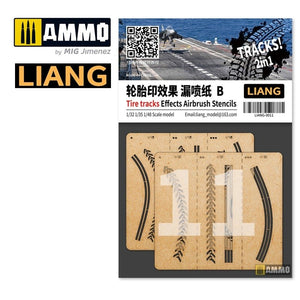 Pochoirs pour aérographe Liang 0011 Effets de traces de pneus B