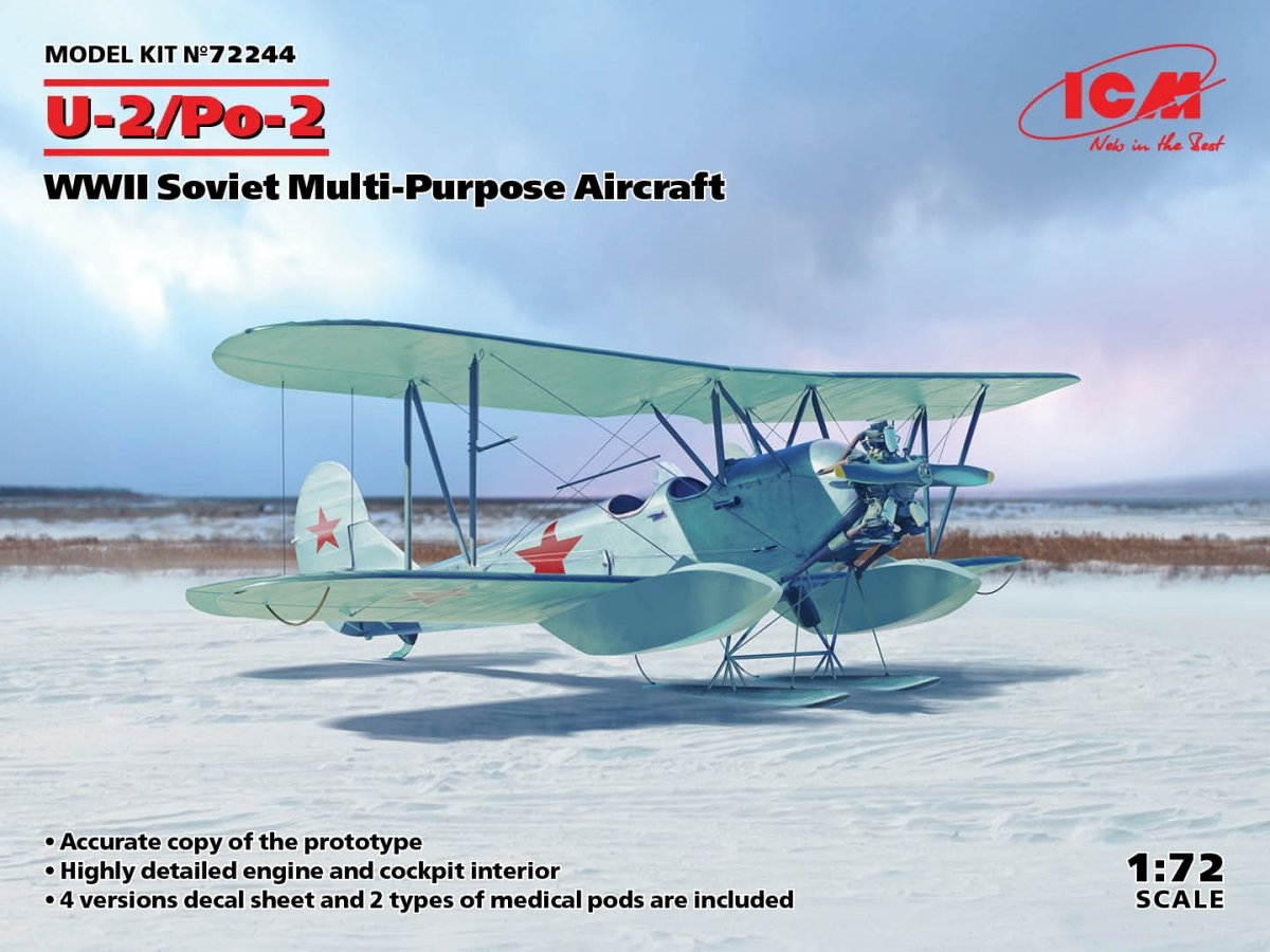 ICM 72244 U-2/Po-2, avion multirôle soviétique de la Seconde Guerre mondiale, échelle 1/72
