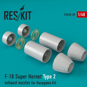 RESKIT RSU48-0030 Buses d&amp;#39;échappement F-18 Super Hornet Type 2 pour maquette Hasegawa au 1/48