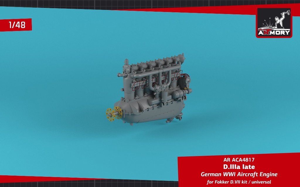 Armory Models ACA4817 Moteur d'avion allemand de la Première Guerre mondiale mod. D.IIIa 1/48