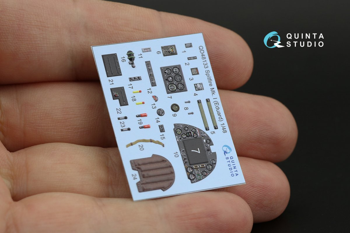 Intérieur imprimé en 3D et coloré sur papier décalcomanie (Eduard) Quinta Studio QD48133 Spitfire Mk.I 1/48 – Bild 9