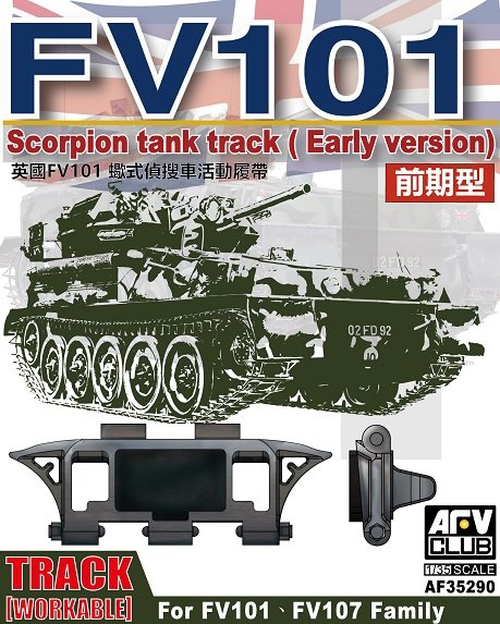 AFV Club 35290 Chenille de char FV101 Scropion (version initiale) pour la famille FV101 - FV107 à l&amp;#39;échelle 1/35