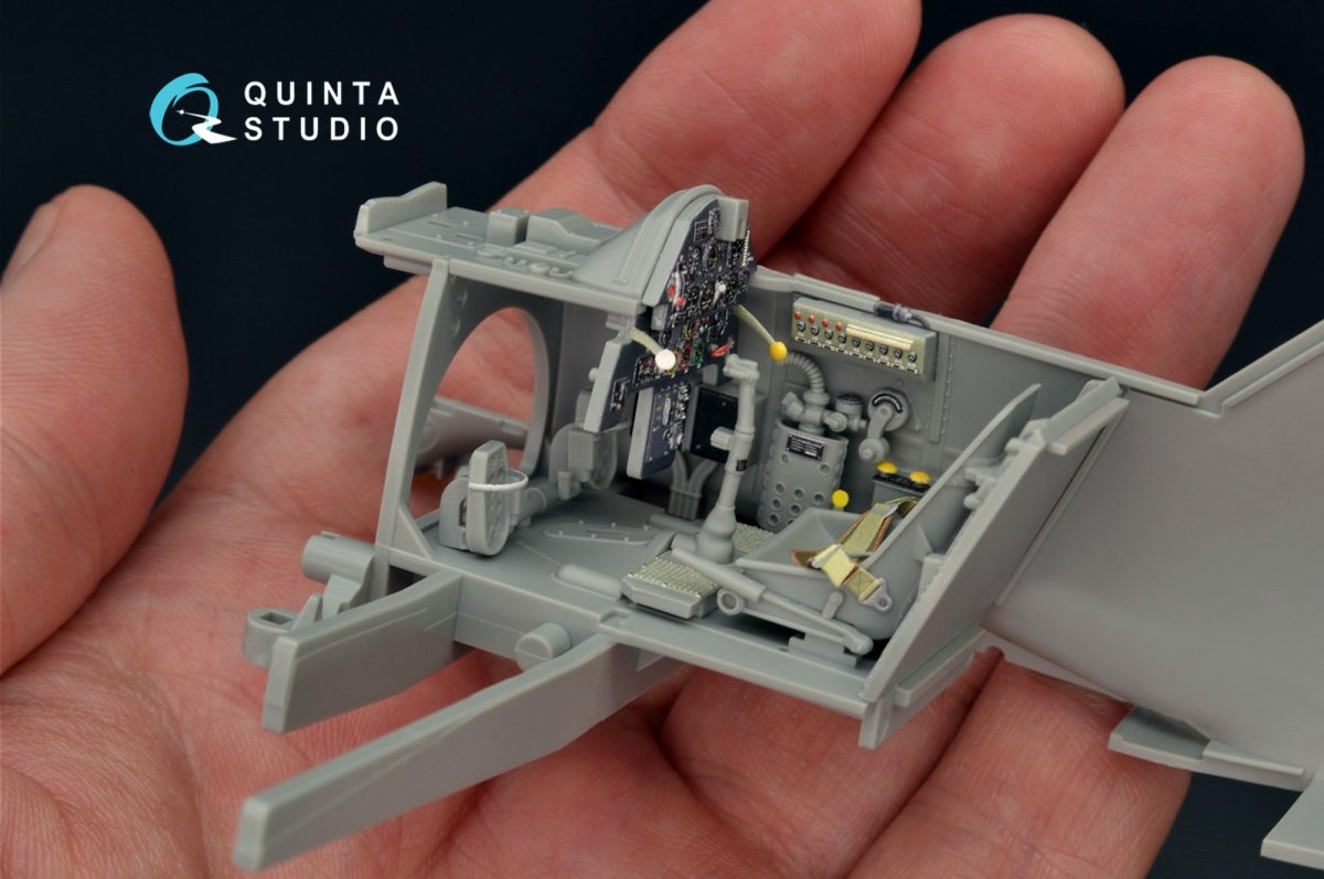 Intérieur imprimé en 3D et coloré sur papier décalcomanie Quinta Studio QD32052 Bf 109E-3 (pour maquette Cyber-hobby/Dragon) 1/32 – immagine 6