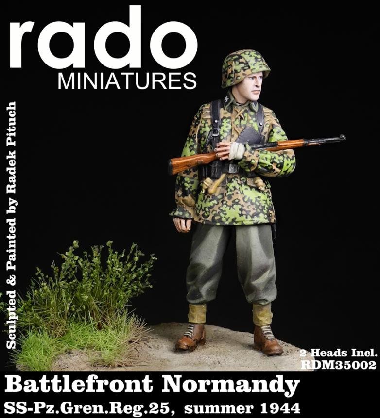 RADO Miniatures RDM35002 Front de bataille Normandie SS Sturmmann (SS.Pz.Gren.Reg.25 été 1944) deux têtes incluses 1/35