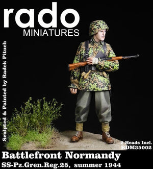 RADO Miniatures RDM35002 Front de bataille Normandie SS Sturmmann (SS.Pz.Gren.Reg.25 été 1944) deux têtes incluses 1/35