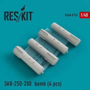 RESKIT RS48-0155 Bombes SAB-250-200 (4 pièces) 1/48