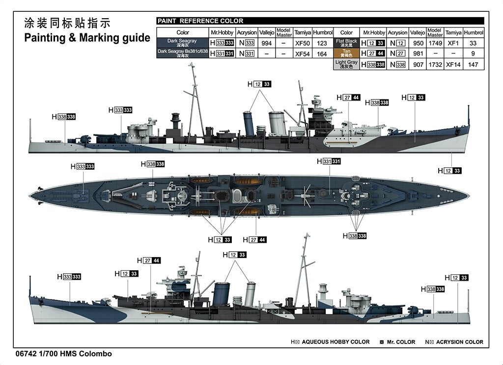 Trumpeter 06742 HMS Colombo 1/700 – imagen 5