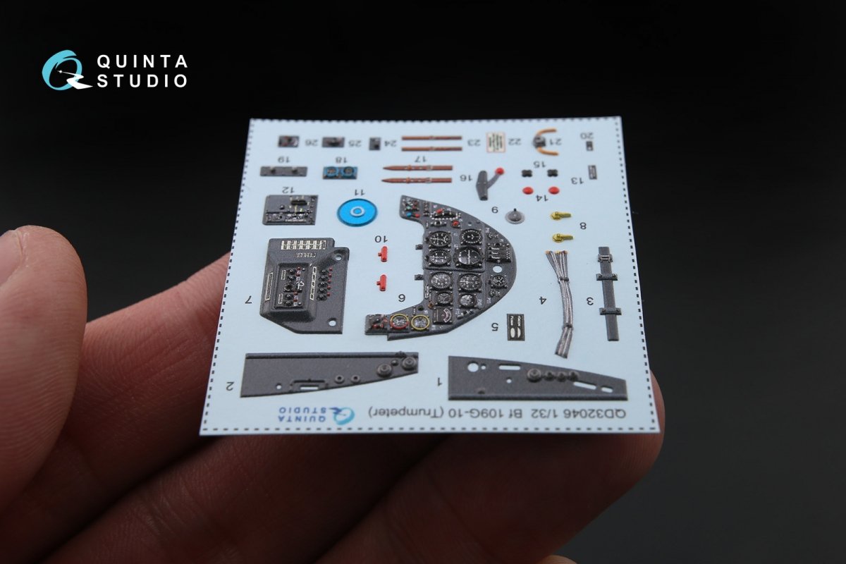 Intérieur imprimé en 3D et coloré sur papier décalcomanie Quinta Studio QD32046 Bf 109G-10 (pour maquette Trumpeter) 1/32 – Bild 2