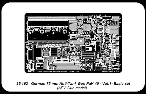 Aber 35162 Canon antichar allemand PaK40 partie 1 ensemble de base (AFV) (1/35) – image 4