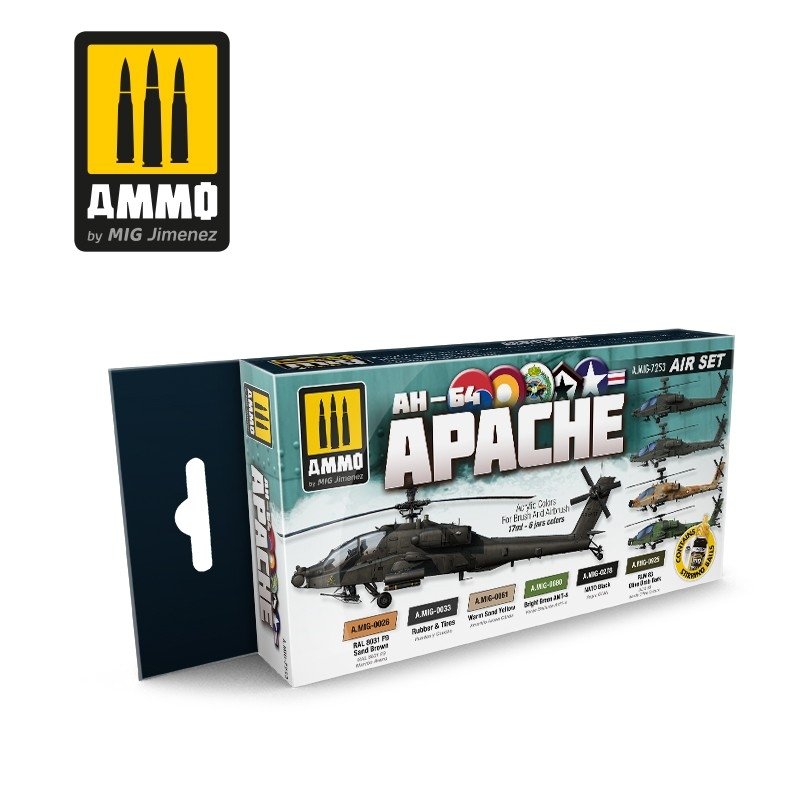 Munitions de Mig Jimenez 7253 AH64 Apache Set 6x17ml