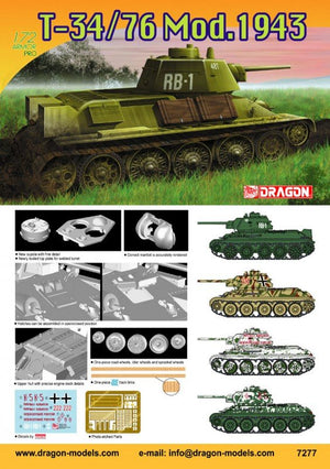 Dragon 7277 T-34/76 Mod.1943 1/72 – imagen 2