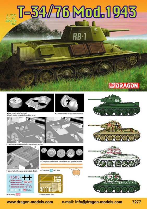 Dragon 7277 T-34/76 Mod.1943 1/72 – imagen 2