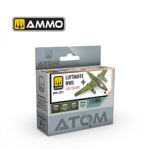 Munitions Mig Jimenez 20911 ATOM Luftwaffe WWII Couleurs tardives 4x20ml