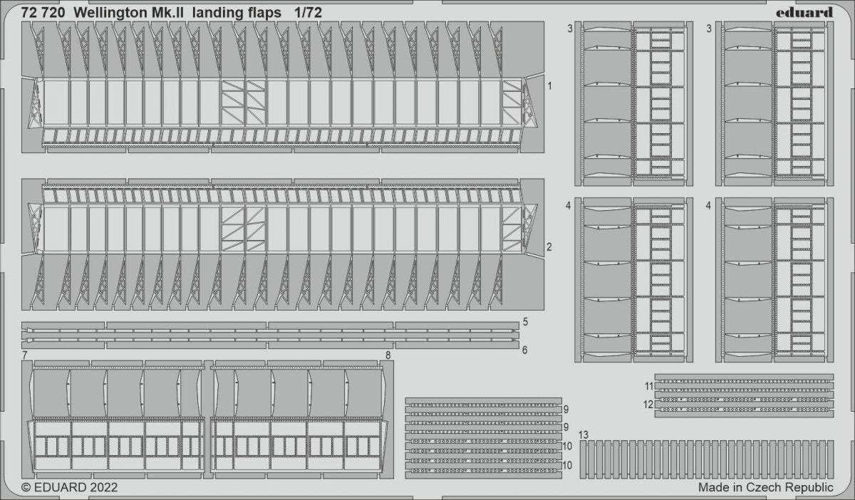 Volets d'atterrissage Eduard 72720 Wellington Mk. II AIRFIX 1/72 