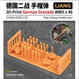 Liang 0420 Grenade allemande imprimée en 3D Seconde Guerre mondiale x 46 1/35
