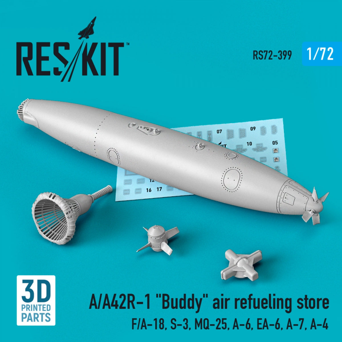 RESKIT RS72-0399 A/A42R-1 « BUDDY » RAVITAILLEMENT EN AIR (1 PIÈCE) (IMPRIMÉ EN 3D) 1/72
