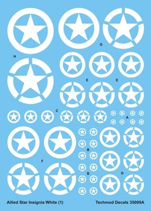 Techmod 35009 - Insigne d'étoile alliée blanc (1/35)