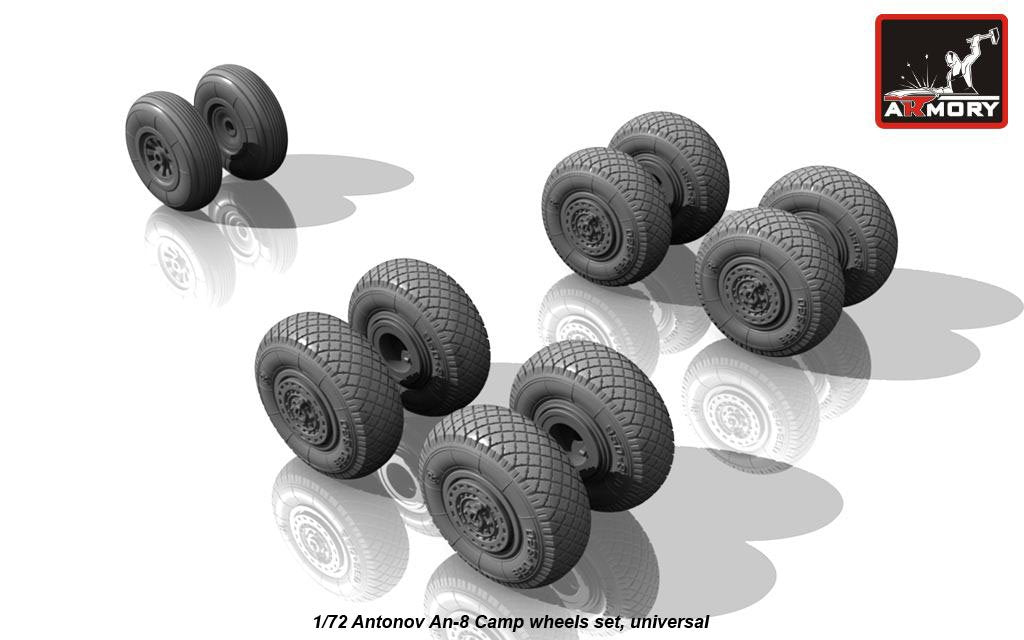 Roues de campement pour Antonov An-8 (Armory Models AW72027) à l&amp;#39;échelle 1/72