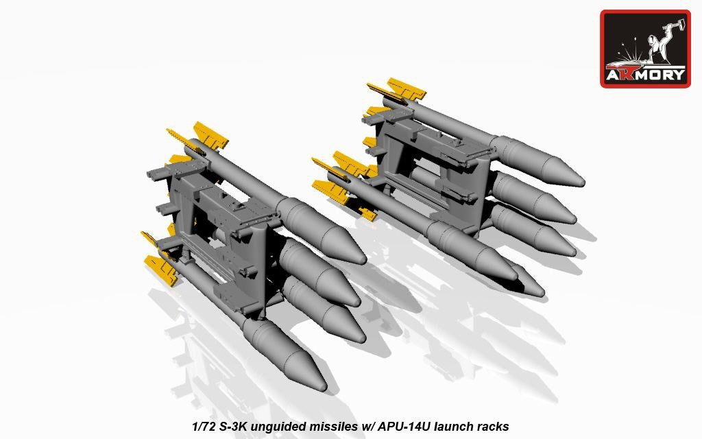 Maquette Armory Models ACA7273 Missiles non guidés S-3K avec rack APU-14U 1/72