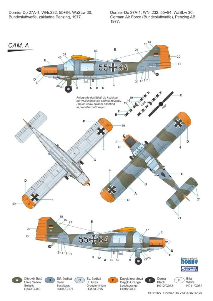 Special Hobby 72327 Dornier Do 27 Service allemand, espagnol et belge 1/72 – imagen 5