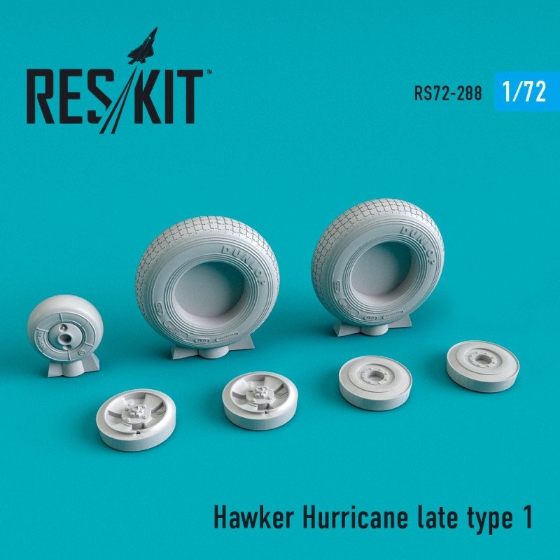RESKIT RS72-0288 Jeu de roues Hawker Hurricane type tardif 1 1/72