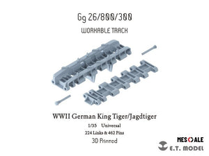 ET Model P35-012 Chenilles fonctionnelles pour King Tiger/Jagdtiger allemand de la Seconde Guerre mondiale (impression 3D) à l&amp;#39;échelle 1/35