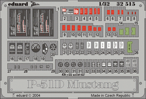 Plaques Eduard 32515 P-51D 1/32