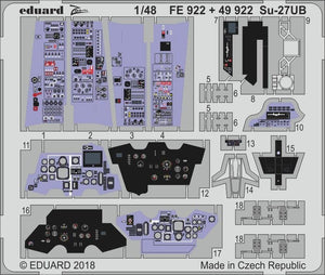 Intérieur du Su-27UB Eduard 49922 HOBBY BOSS 1/48
