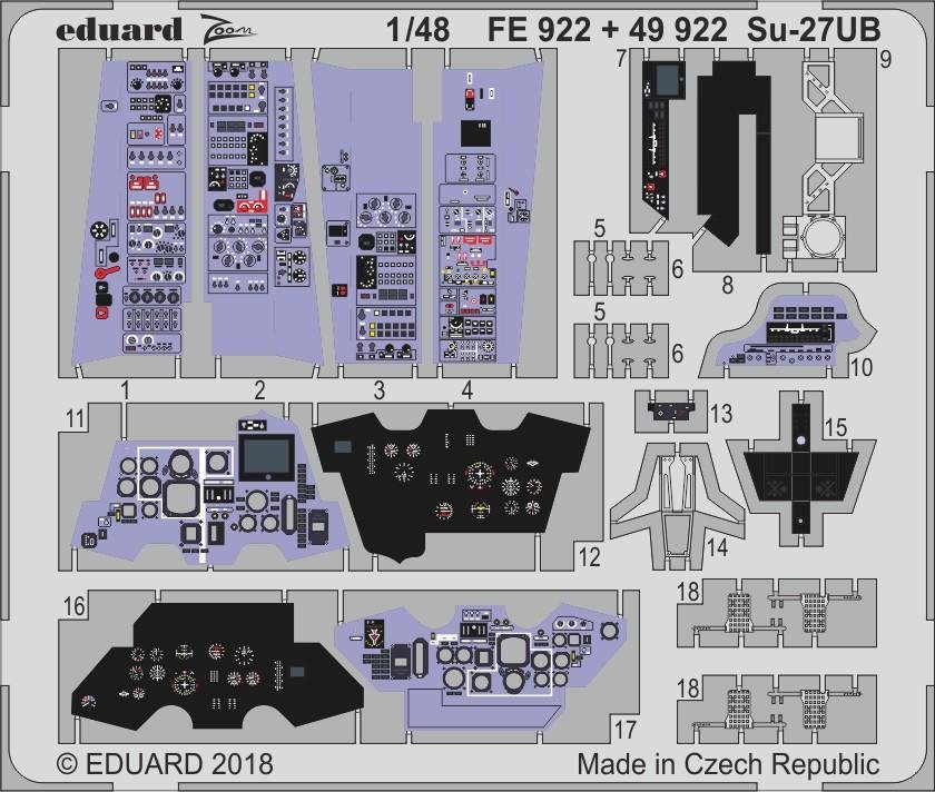 Intérieur du Su-27UB Eduard 49922 HOBBY BOSS 1/48