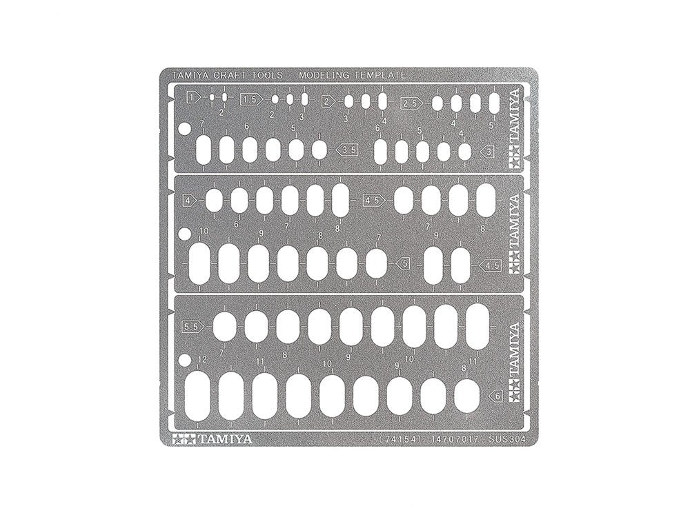 Gabarit de modélisme Tamiya 74154 (rectangles arrondis, 1-6 mm)