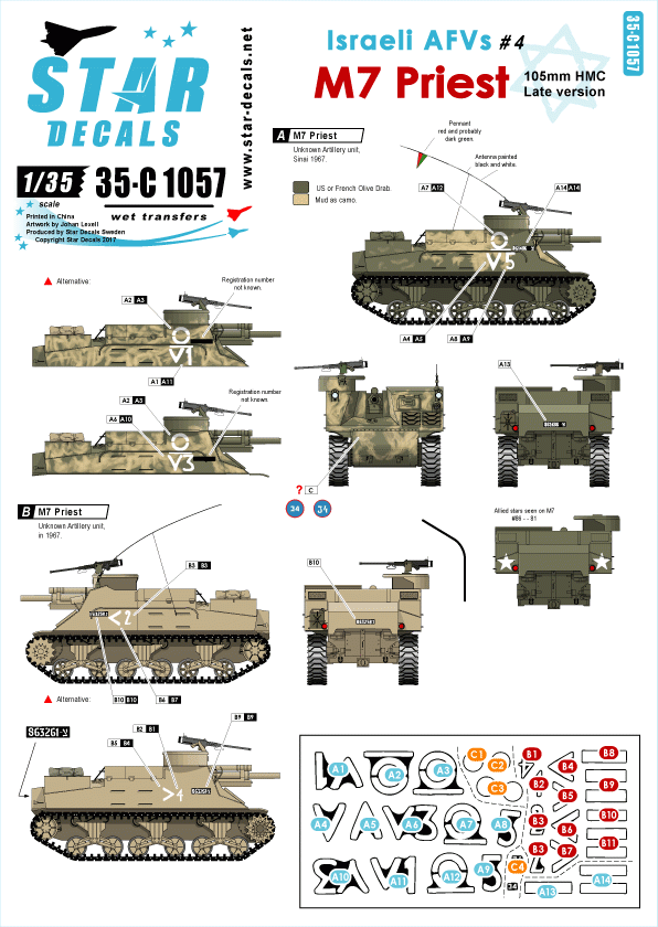 Star Decals 35-C1057 Véhicules blindés israéliens 4 1/35