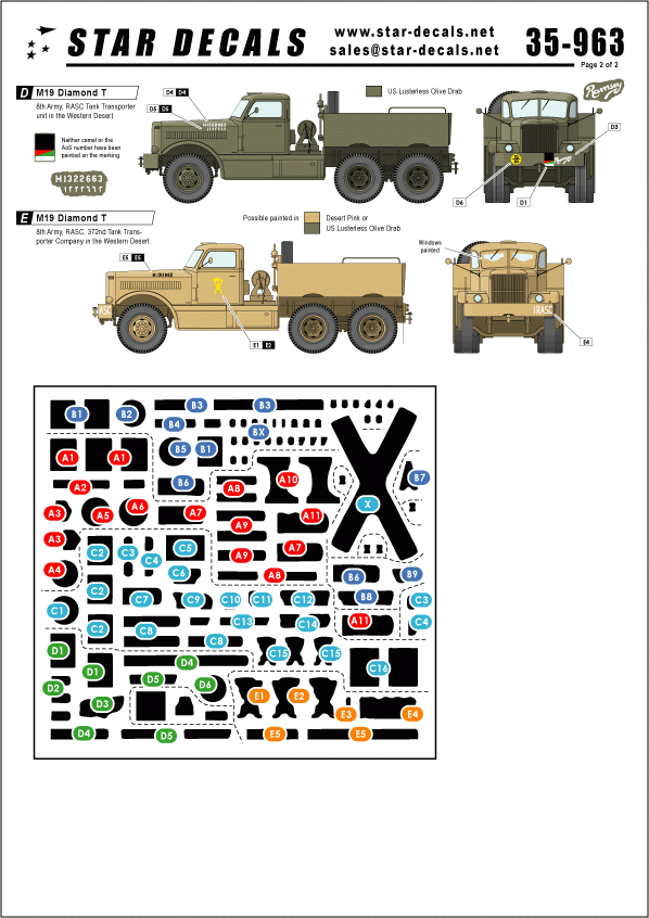 Star Decals 35-963 Transporteur de chars M19 Diamond n° 1 1/35 – immagine 2