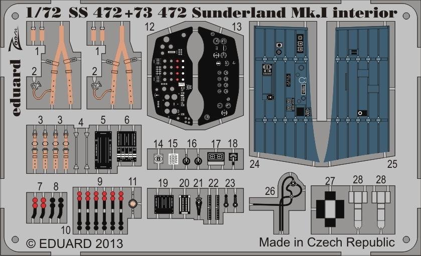 Intérieur du Sunderland Mk. I SA Eduard 73472 au 1/72 (ITALERI)