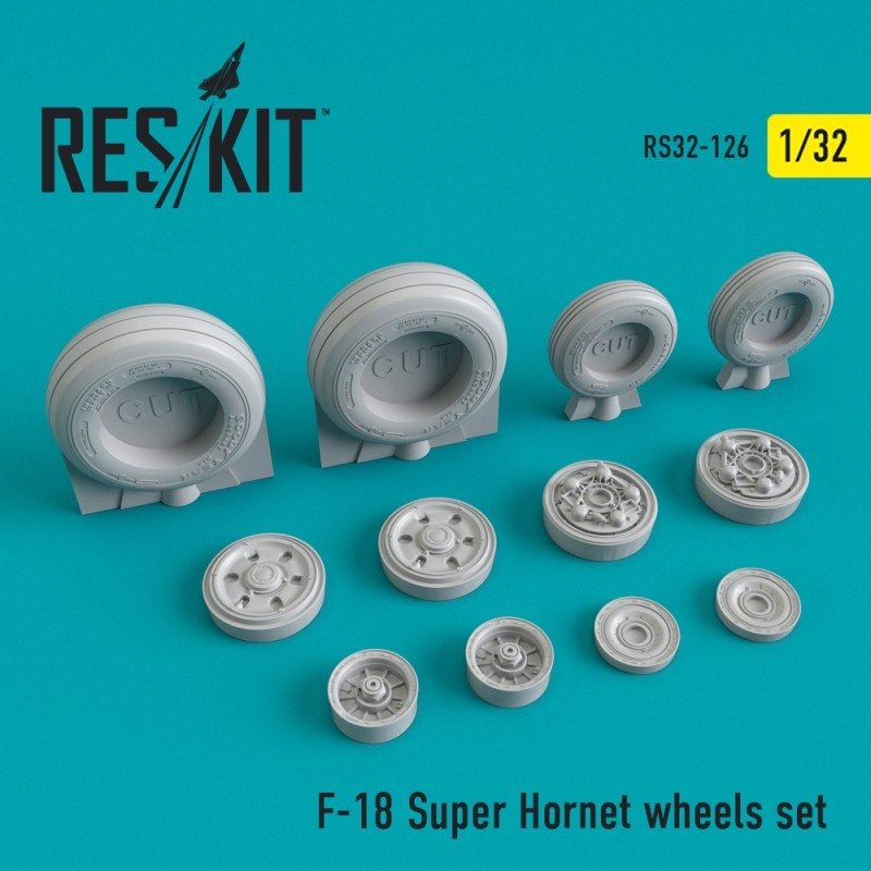 RESKIT RS32-0126 Jeu de roues F-18 Super Hornet 1/32