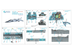 Intérieur imprimé en 3D et coloré sur papier décalcomanie Quinta Studio QDS-48504 MiG-31B (Hobby Boss) (Petite version) 1/48 – image 2