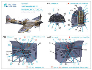 Intérieur imprimé en 3D et coloré sur papier décalcomanie Quinta Studio QD32097 Tempest Mk.V (Special Hobby/Revell) 1/32 – image 12