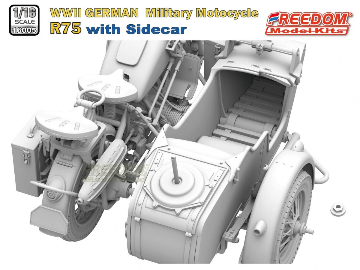 Freedom 16005 R75 avec side-car, moto allemande de la Seconde Guerre mondiale, échelle 1/16 – image 6