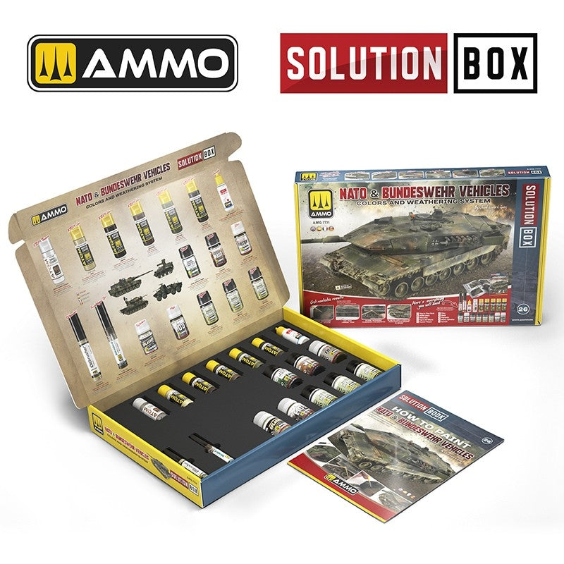 AMMO de Mig Jimenez 7731 SOLUTION BOX 26 – Véhicules OTAN et Bundeswehr - Système de couleurs et de vieillissement – imagen 2