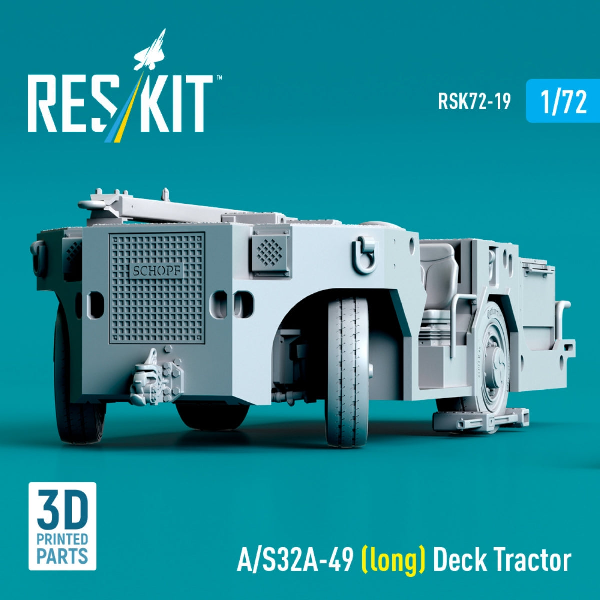 RESKIT RSK72-0019 Tracteur de plate-forme A/S32A-49 (long) (Maquette imprimée en 3D) 1/72  – image 3