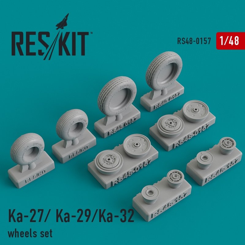 RESKIT RS48-0157 Jeu de roues Ka-27/Ka-29/Ka-32 1/48