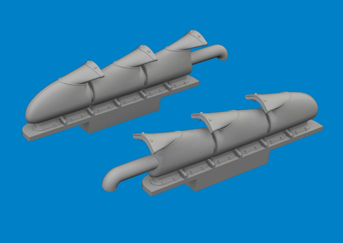 Eduard 672409 Spitfire Mk. V three-stacks exhaust fishtail PRINT Tamiya 1/72 – zdjęcie 3