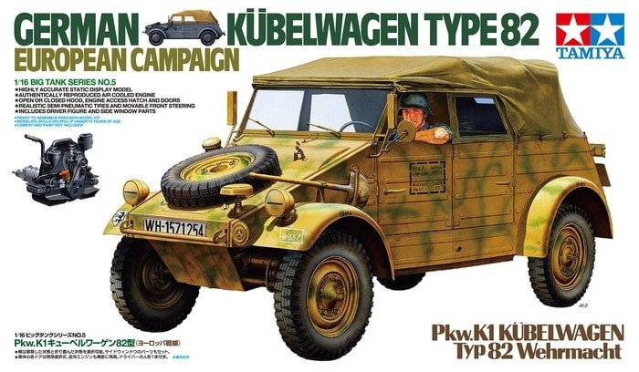 Tamiya 36205 Kubelwagen allemand Type 82 Campagne d'Europe 1/16 